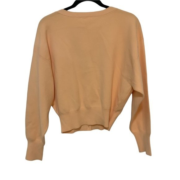 A.L.C. Peter ll Cropped Cardigan Light Orange Button Front Stretch M - Picture 7 of 7